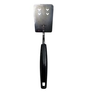 Vintage EKCO USA Stainless Steel Spatula V Cutout Black Handle Turner 10.5 Inch‎